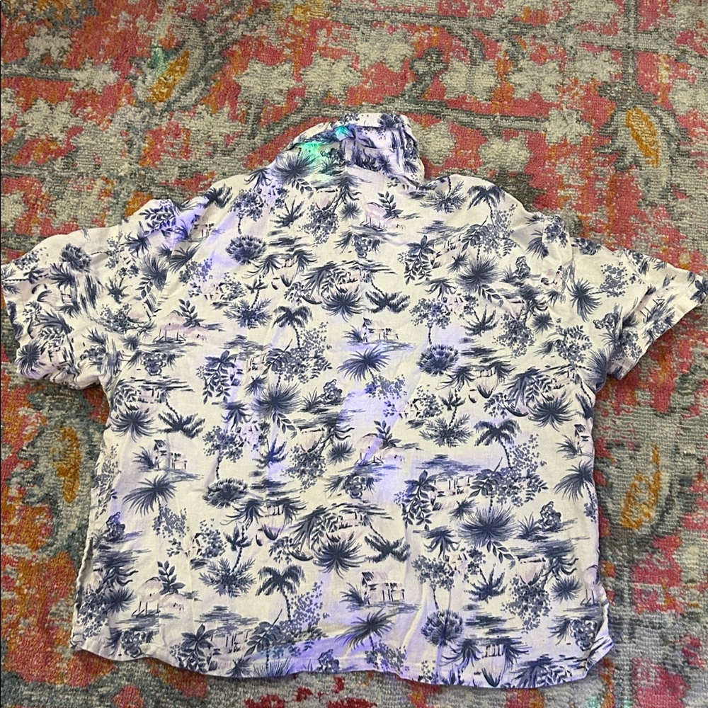 Linen Blouse - Abercrombie & Fitch -Hawaiian blue & white print - Picture 4 of 11